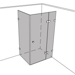 Dusche Eckeinbau Viereck unikat 260 classic dreh UN260CL 