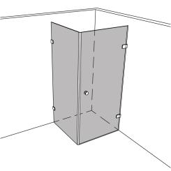 Dusche Eckeinbau Viereck unikat 250 classic dreh UN250CL 