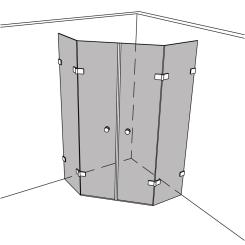 Dusche Eckeinbau Fünfeck unikat 400 classic dreh UN400CL 