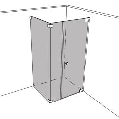 Dusche Eckeinbau Viereck unikat 220 heiswing UN220HSW 