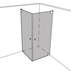 Dusche Eckeinbau Viereck unikat 322 heiswing UN322HSW 