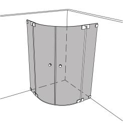 Dusche Eckeinbau Viertelkreis unikat 500 heiswing UN500HSW 