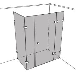 Dusche Eckeinbau Viereck unikat 261 classic dreh UN261CL 