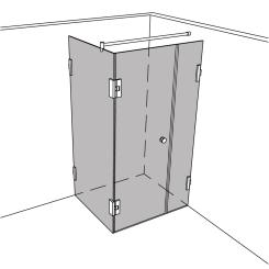 Dusche Eckeinbau Viereck unikat 240 DS15 UN240DS15 