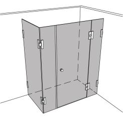 Dusche Eckeinbau Viereck unikat 261 DS15 UN261DS15 