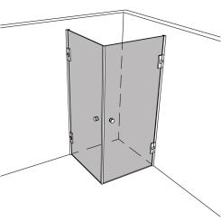 Dusche Eckeinbau Viereck unikat 322 DS15 UN322DS15 