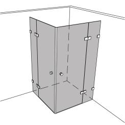 Dusche Eckeinbau Viereck unikat 320 EVO UN320EVO 