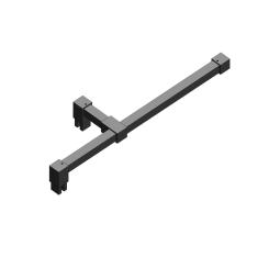 Stabilisator Set Eckig Glas/Wand T-Verbindung 1250mm Glanzchrom 