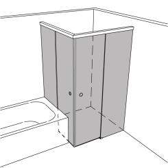 Dusche Eckeinbau BW-Anschluss unikat 125 UN125SOFT EasyClean+ 