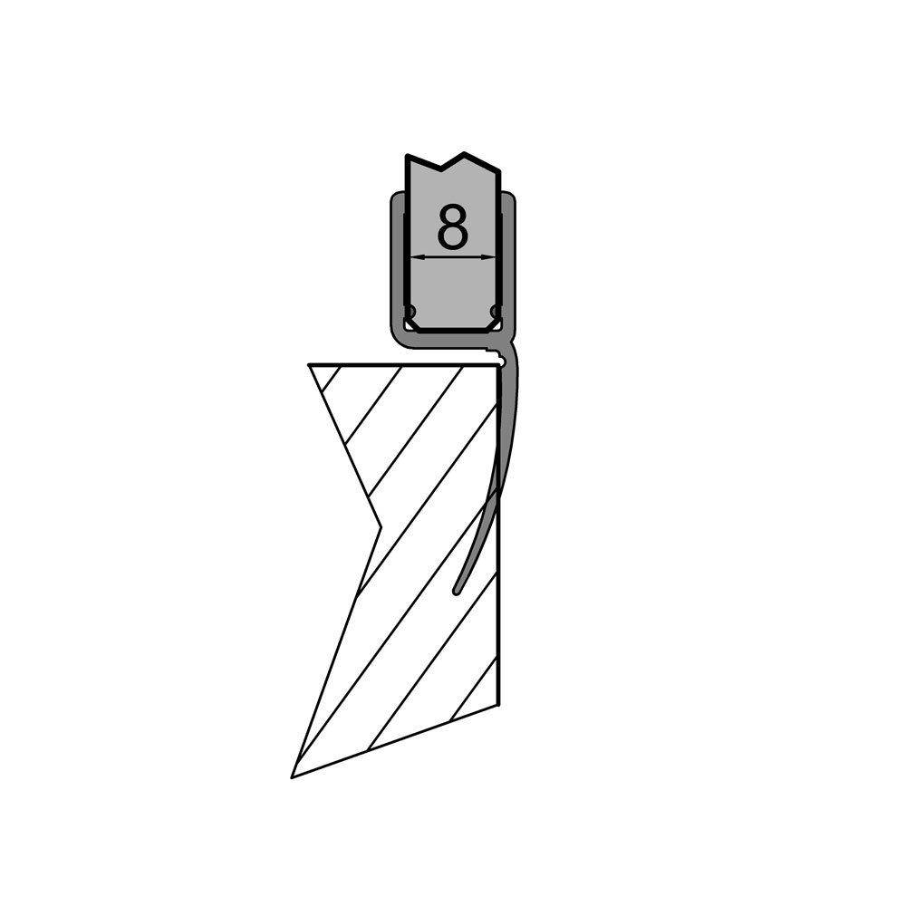 Artikelbild 1 des Artikels “Dichtprofil h Profil mit 22mm Fahne 2500mm Transparent “