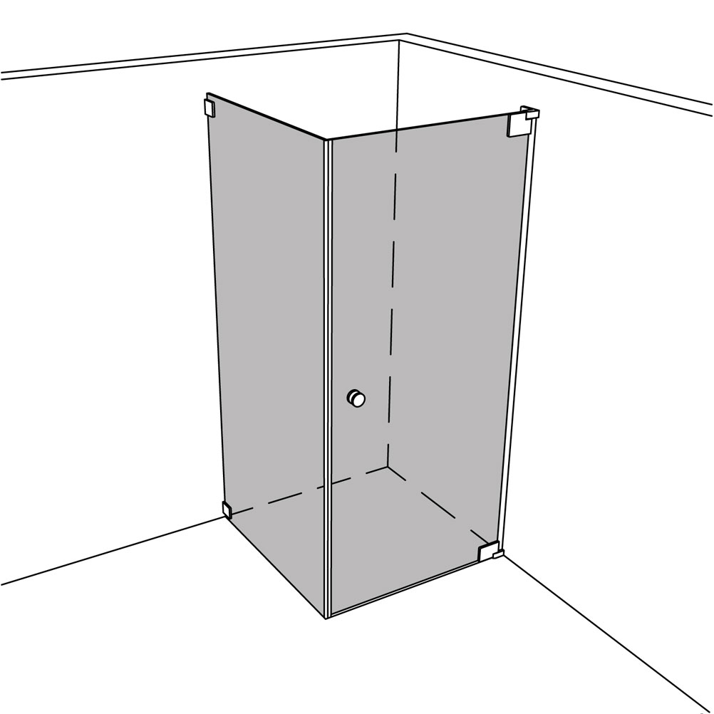 Artikelbild 1 des Artikels “Dusche Eckeinbau Viereck unikat 250 heiswing UN250HSW “