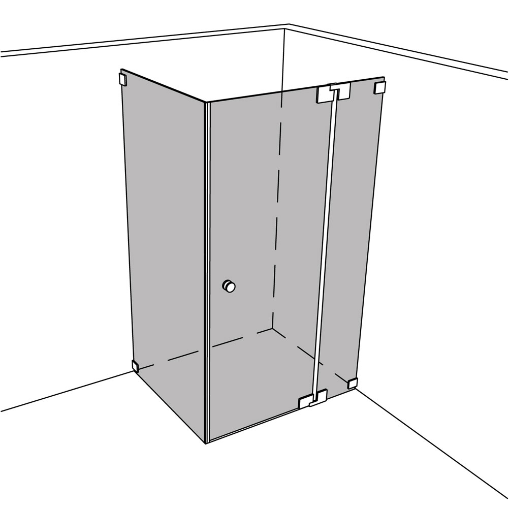 Artikelbild 1 des Artikels “Dusche Eckeinbau Viereck unikat 260 heiswing UN260HSW “