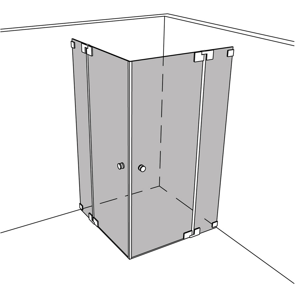 Artikelbild 1 des Artikels “Dusche Eckeinbau Viereck unikat 320 heiswing UN320HSW “