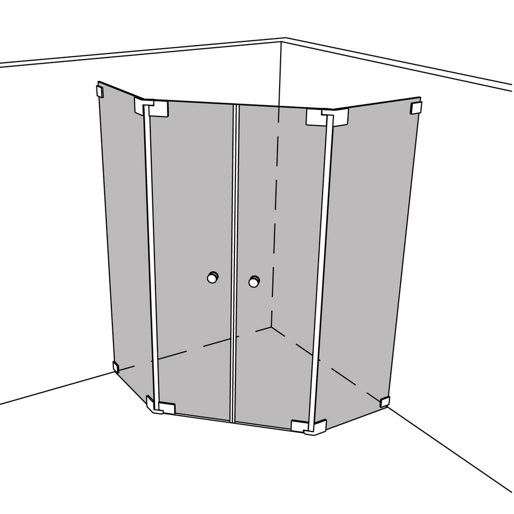 Artikelbild 1 des Artikels “Dusche Eckeinbau Fünfeck unikat 400 heiswing UN400HSW “