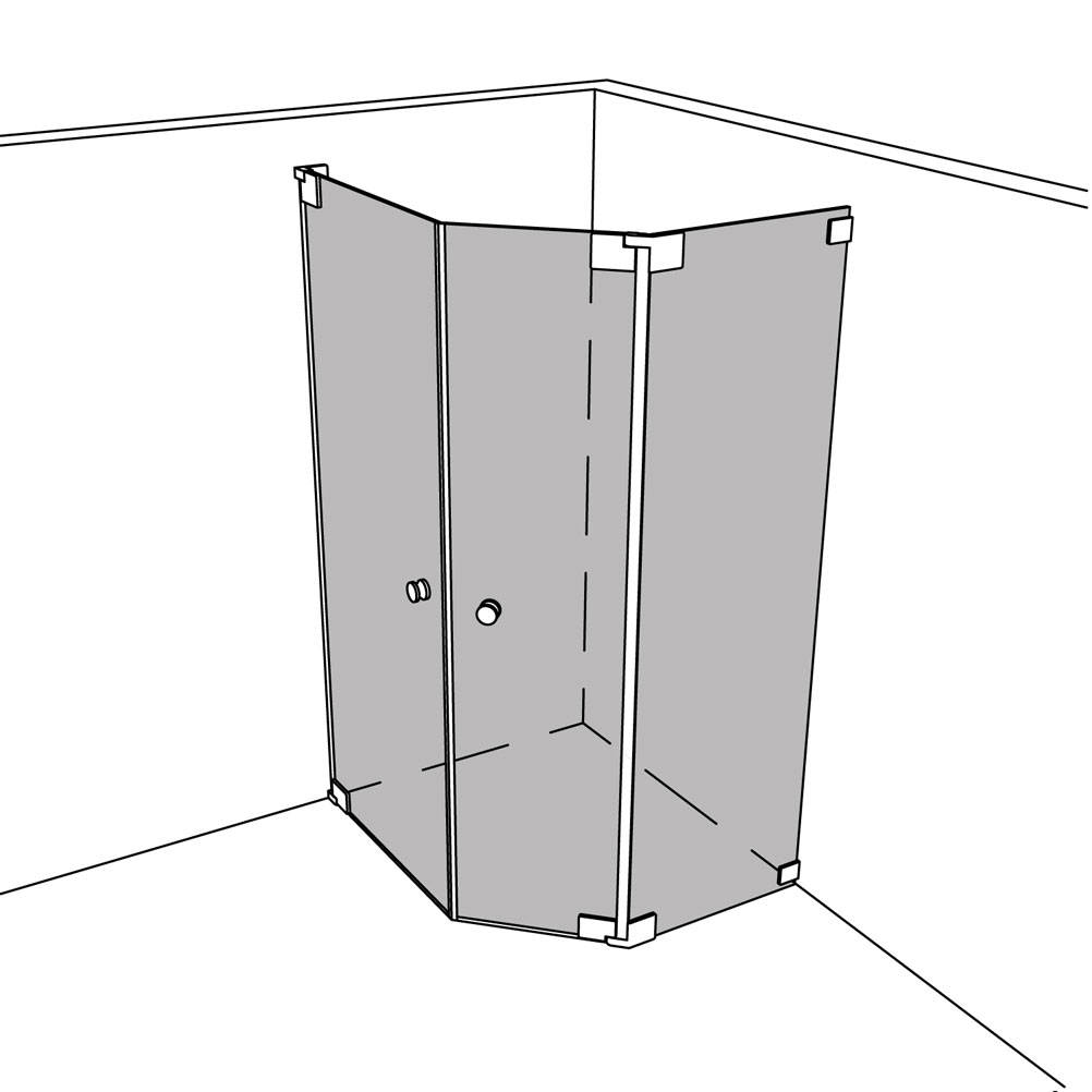 Artikelbild 1 des Artikels “Dusche Eckeinbau Fünfeck unikat 410 heiswing UN410HSW “