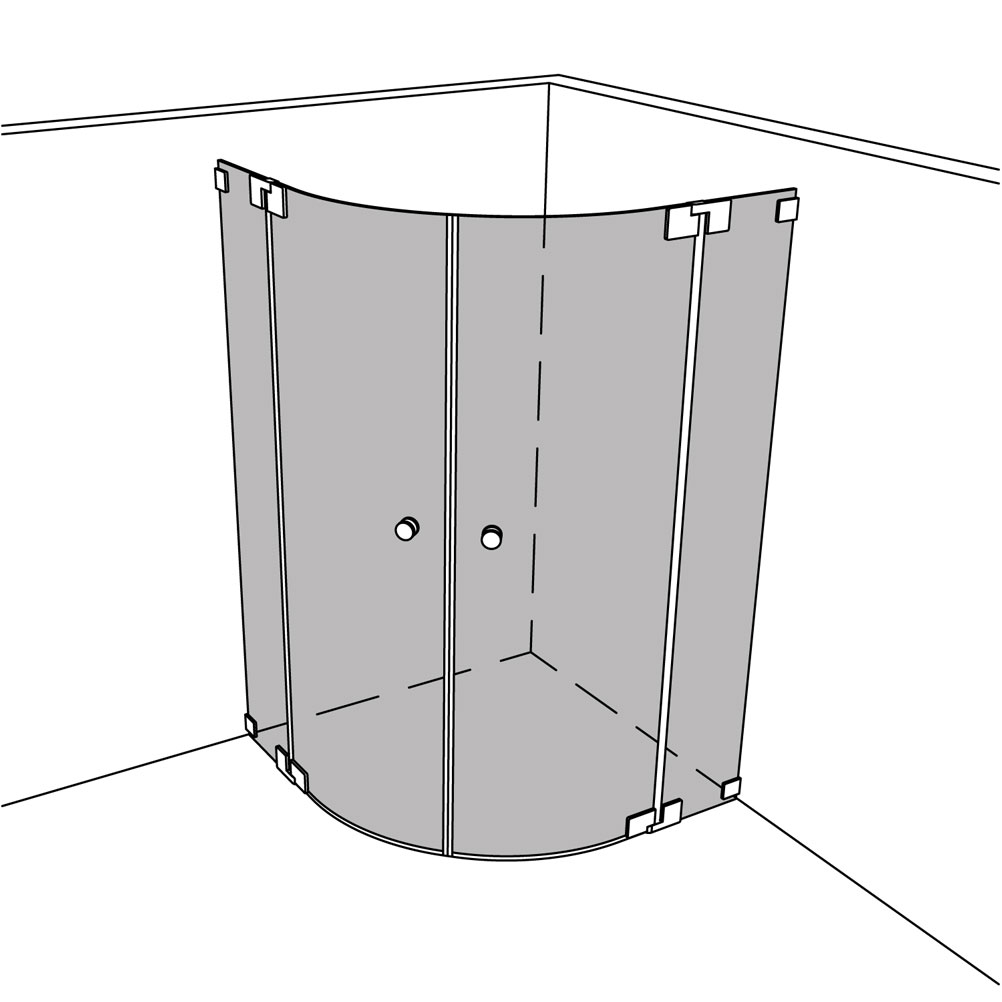 Artikelbild 1 des Artikels “Dusche Eckeinbau Viertelkreis unikat 500 heiswing UN500HSW “