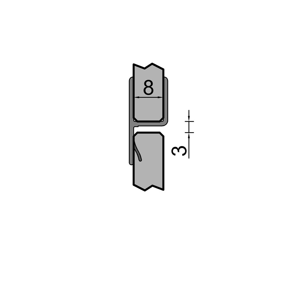 Artikelbild 1 des Artikels “Dichtprofil Anschlagprofil m. weicher Lippe 180° 2500mm “