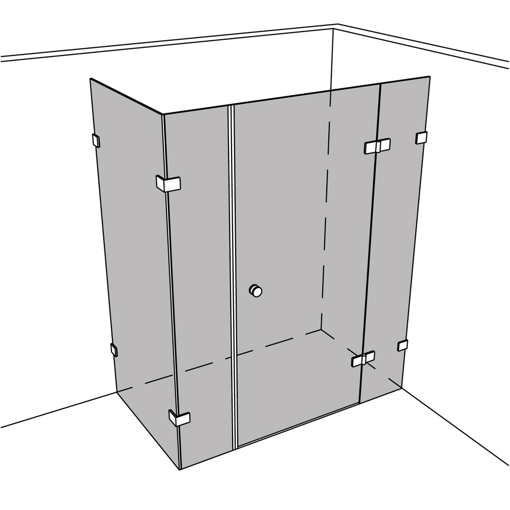 Artikelbild 1 des Artikels “Dusche Eckeinbau Viereck unikat 261 classic dreh UN261CL “