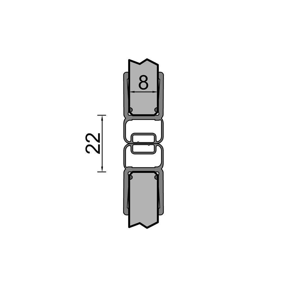 Artikelbild 1 des Artikels “Dichtprofil Nr.5 Magnetleistensatz 180° 2x90° Pendel 2010mm “