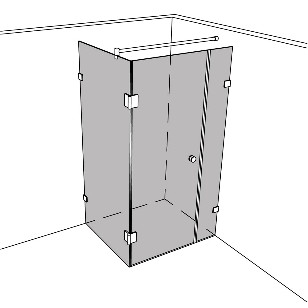 Artikelbild 1 des Artikels “Dusche Eckeinbau Viereck unikat 240 classic dreh UN240CL “