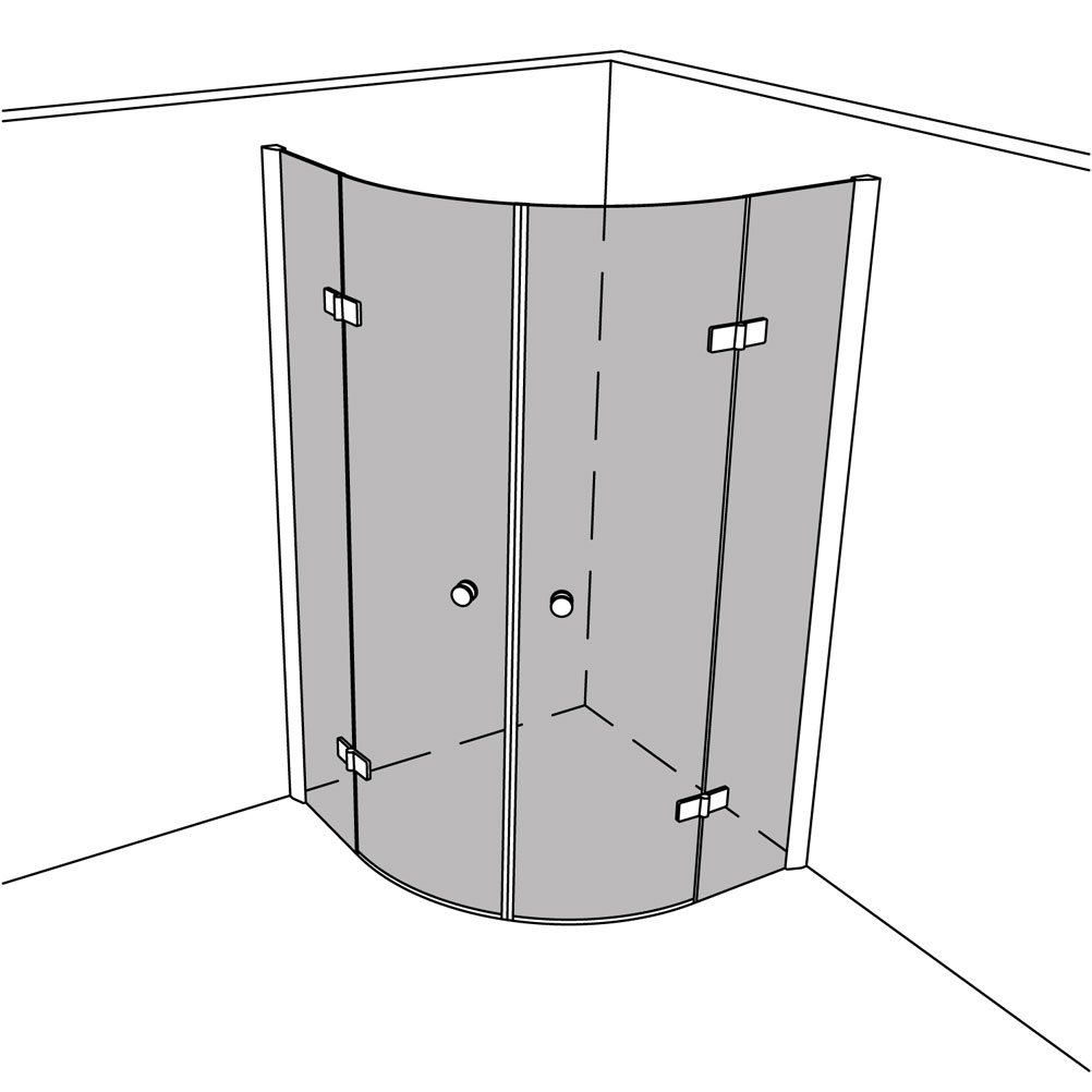 Artikelbild 1 des Artikels “Dusche Eckeinbau Viertelkreis unilight 500 lift | UL500LIFT “