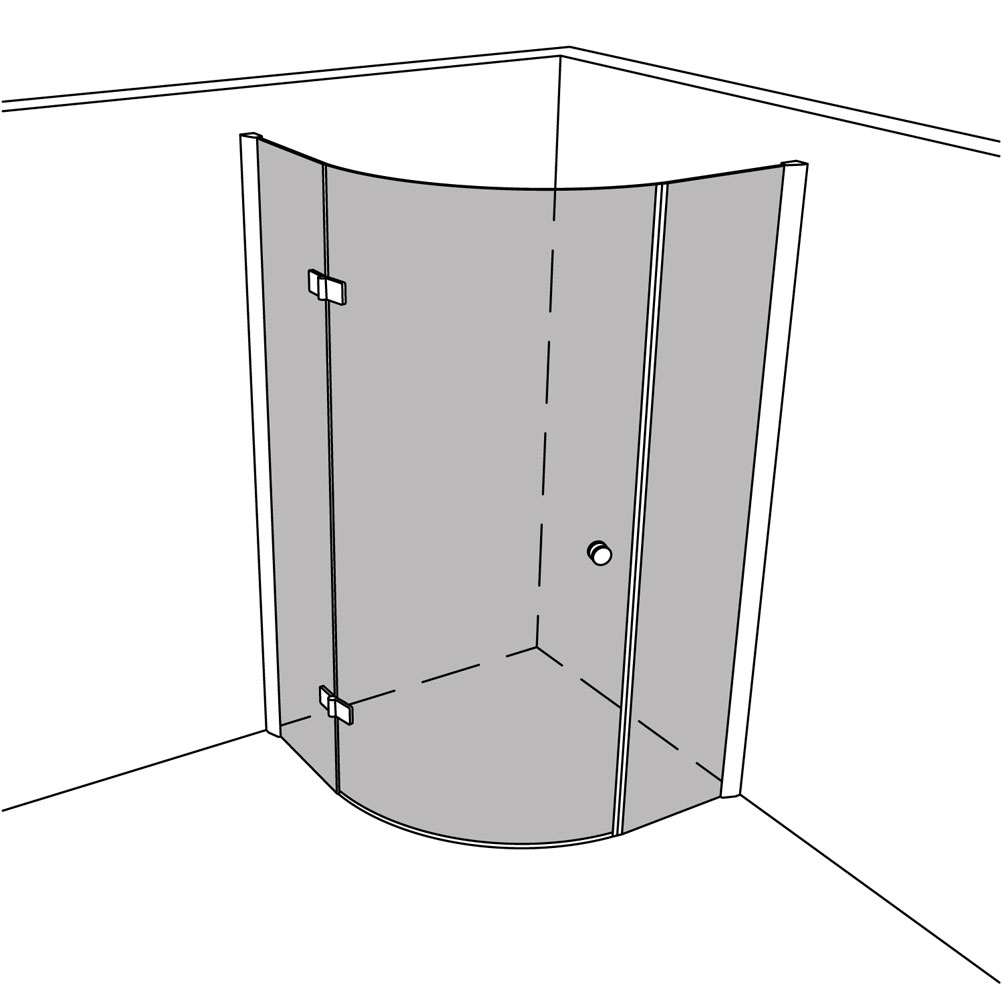 Artikelbild 1 des Artikels “Dusche Eckeinbau Viertelkreis unilight 505 lift | UL505LIFT “