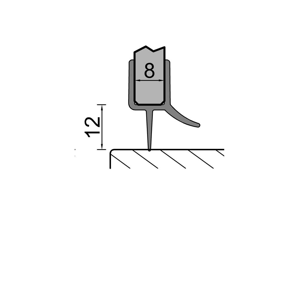 Artikelbild 1 des Artikels “Dichtprofil Wasserablaufprofil 8/10mm 1000mm “