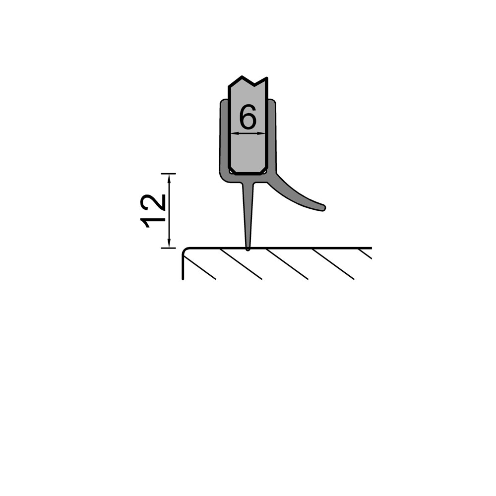 Artikelbild 1 des Artikels “Dichtprofil Wasserablaufprofil 6/8mm 1000mm “