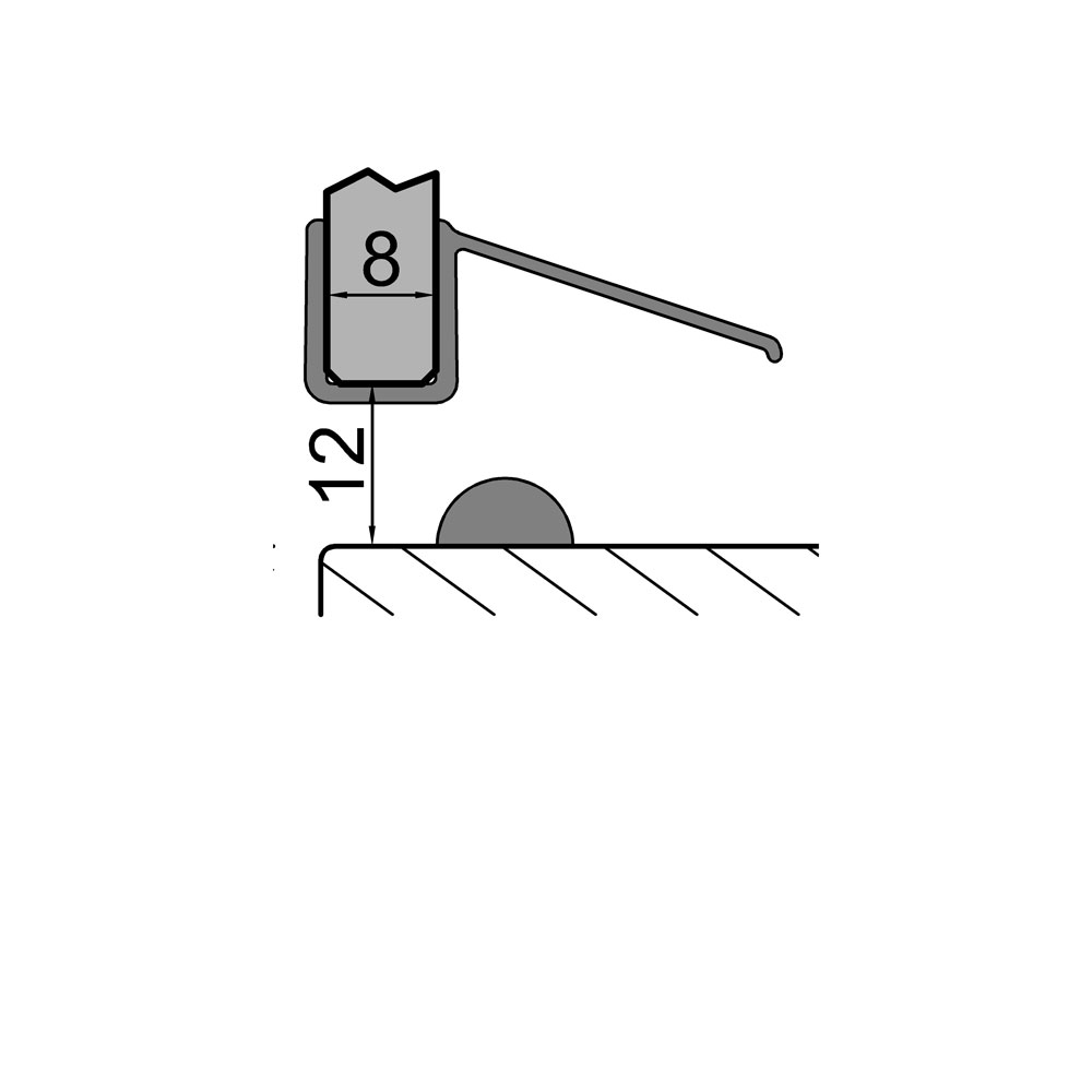 Artikelbild 1 des Artikels “Dichtprofil Wasserablaufprofil in Verb. m. Halbrundstab 1000mm “