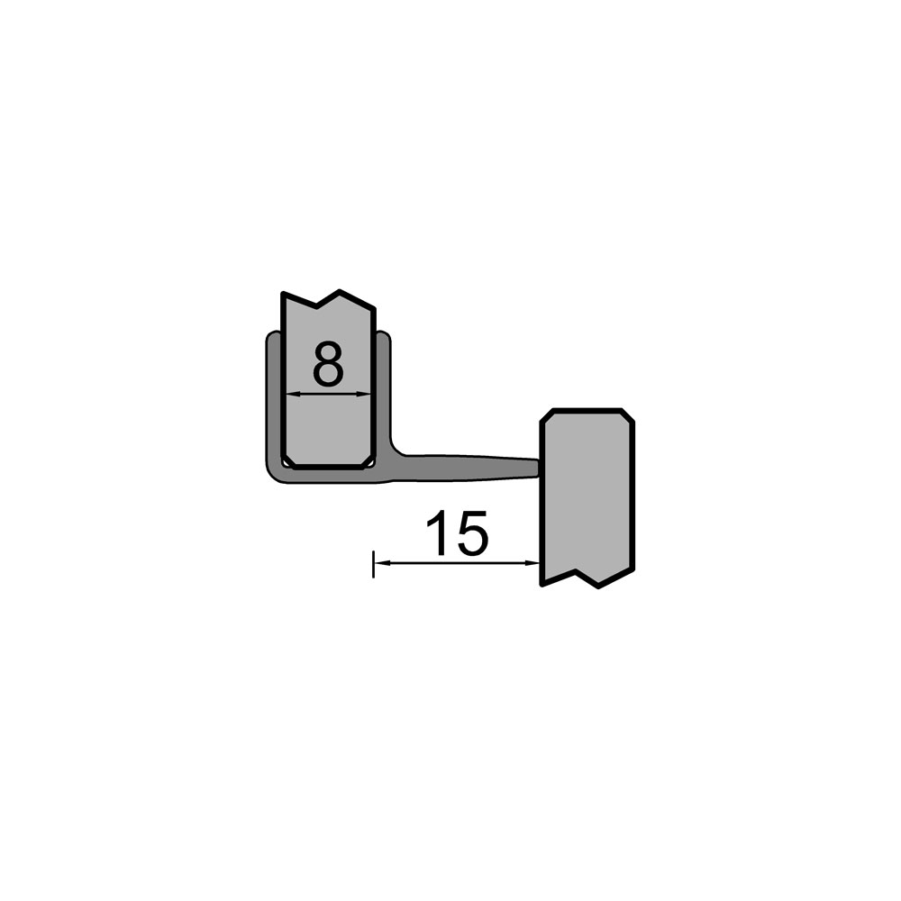 Artikelbild 1 des Artikels “Dichtprofil Zwischendichtung Schiebetür mit 15mm Fahne 2300mm “