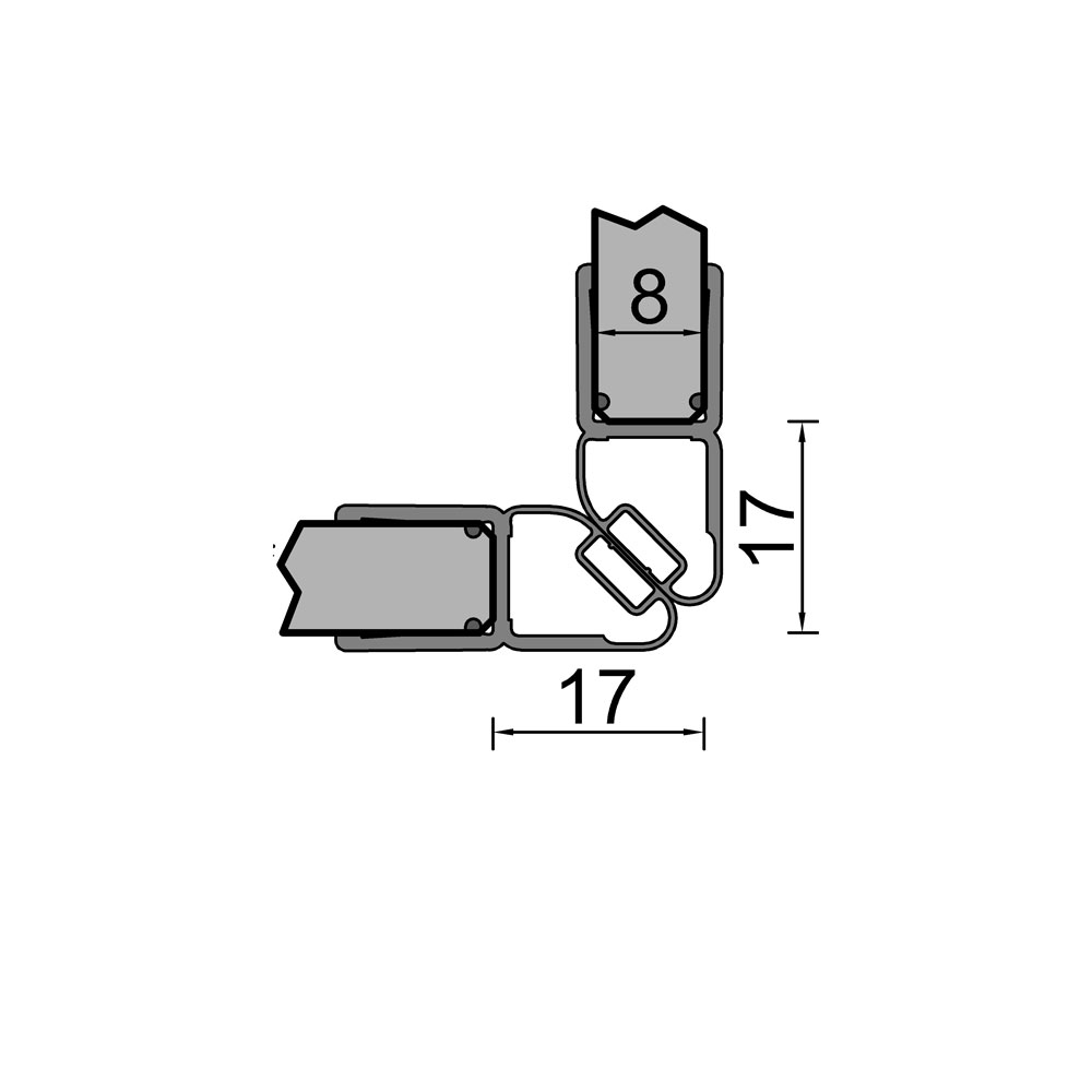 Artikelbild 1 des Artikels “Dichtprofil Nr.1 Magnetleistensatz 90° 2x45° 2500mm “