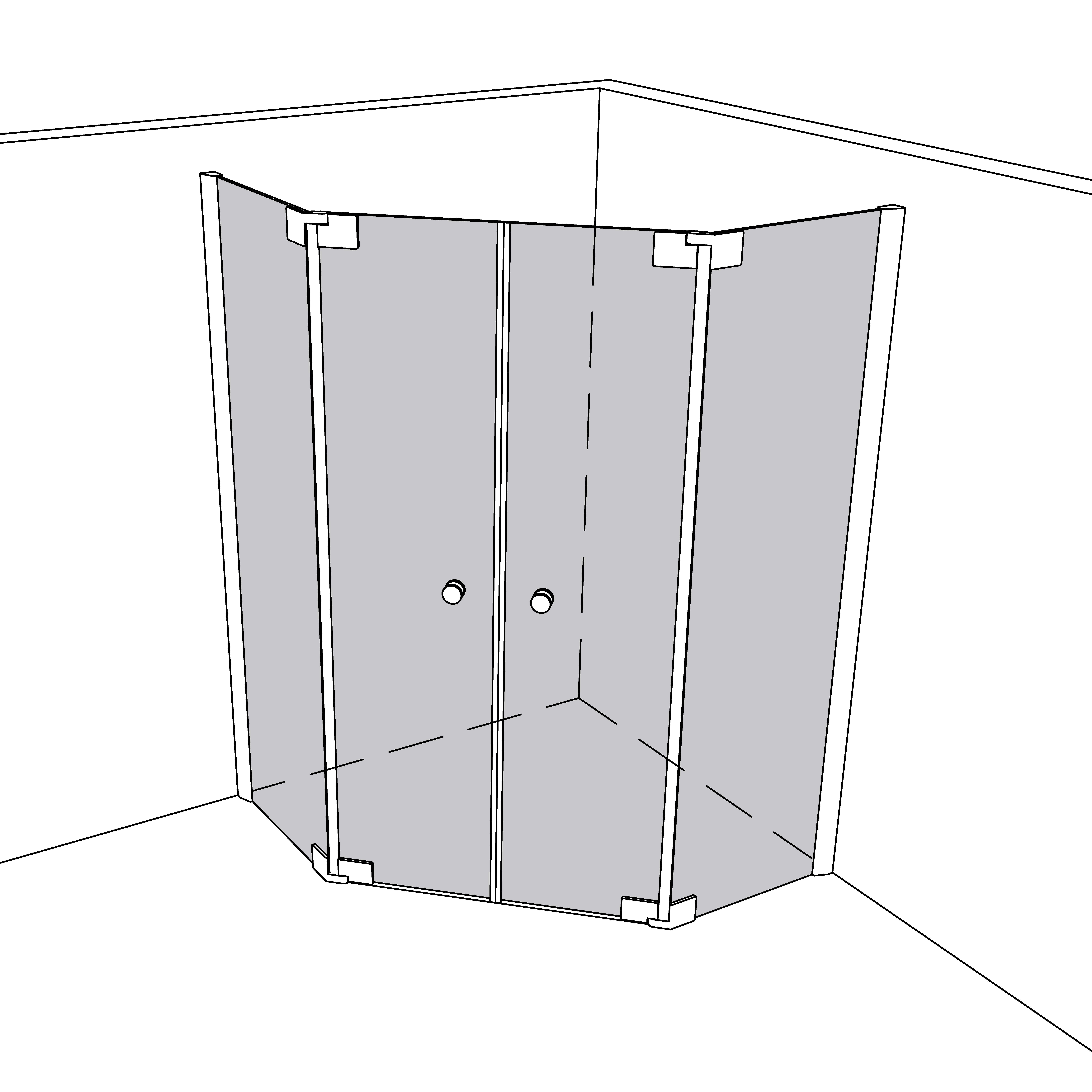 Artikelbild 1 des Artikels “Dusche Eckeinbau Fünfeck unilight 400 swing UL400SWING “