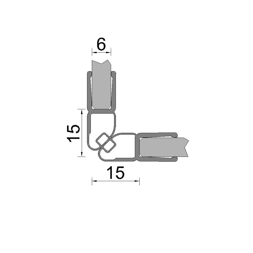 Artikelbild 1 des Artikels “Dichtprofil Magnetleistensatz 6mm, 90°  2x45° 2010mm “