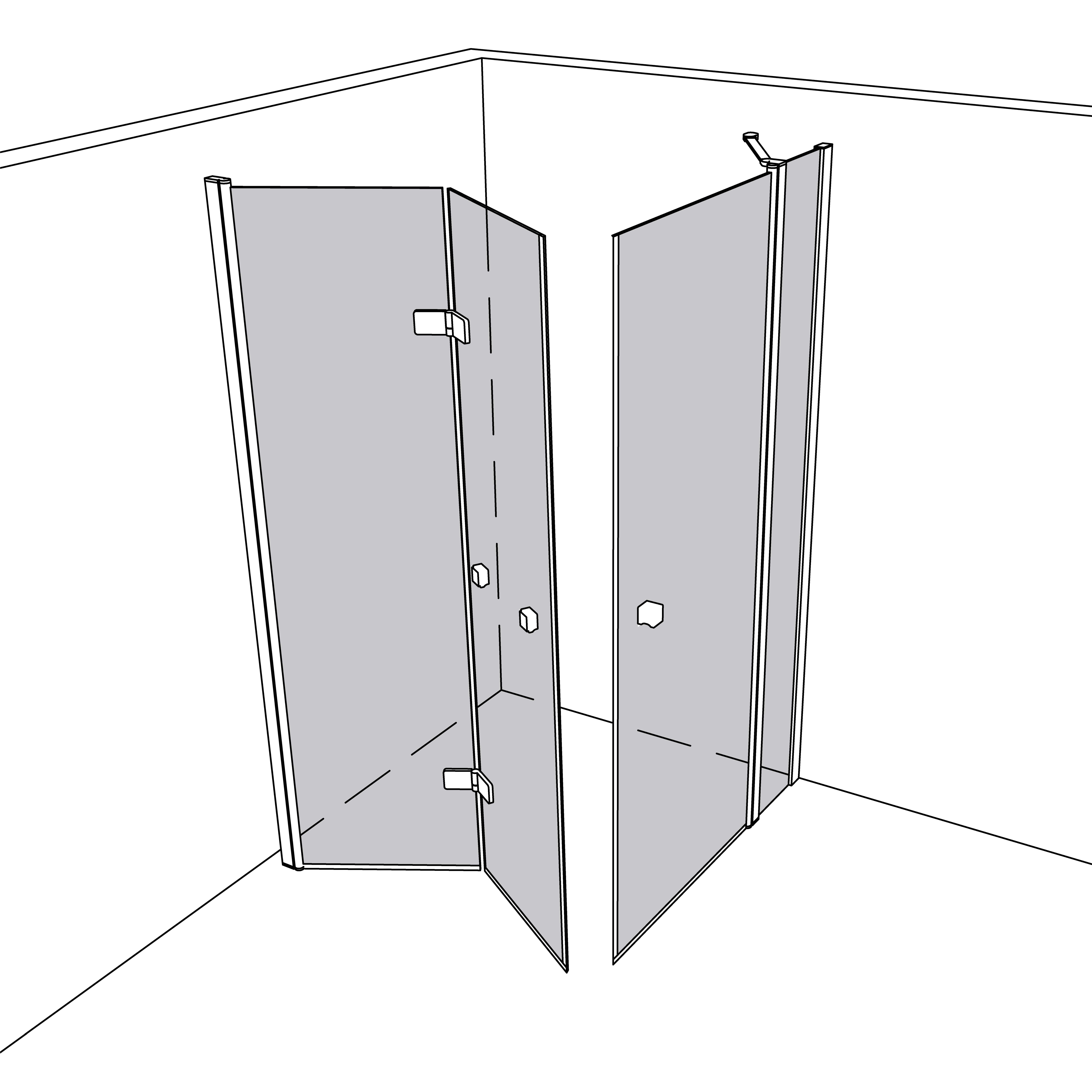 Artikelbild 1 des Artikels “Dusche Eckeinbau Viereck teilgerahmt TGR296 “