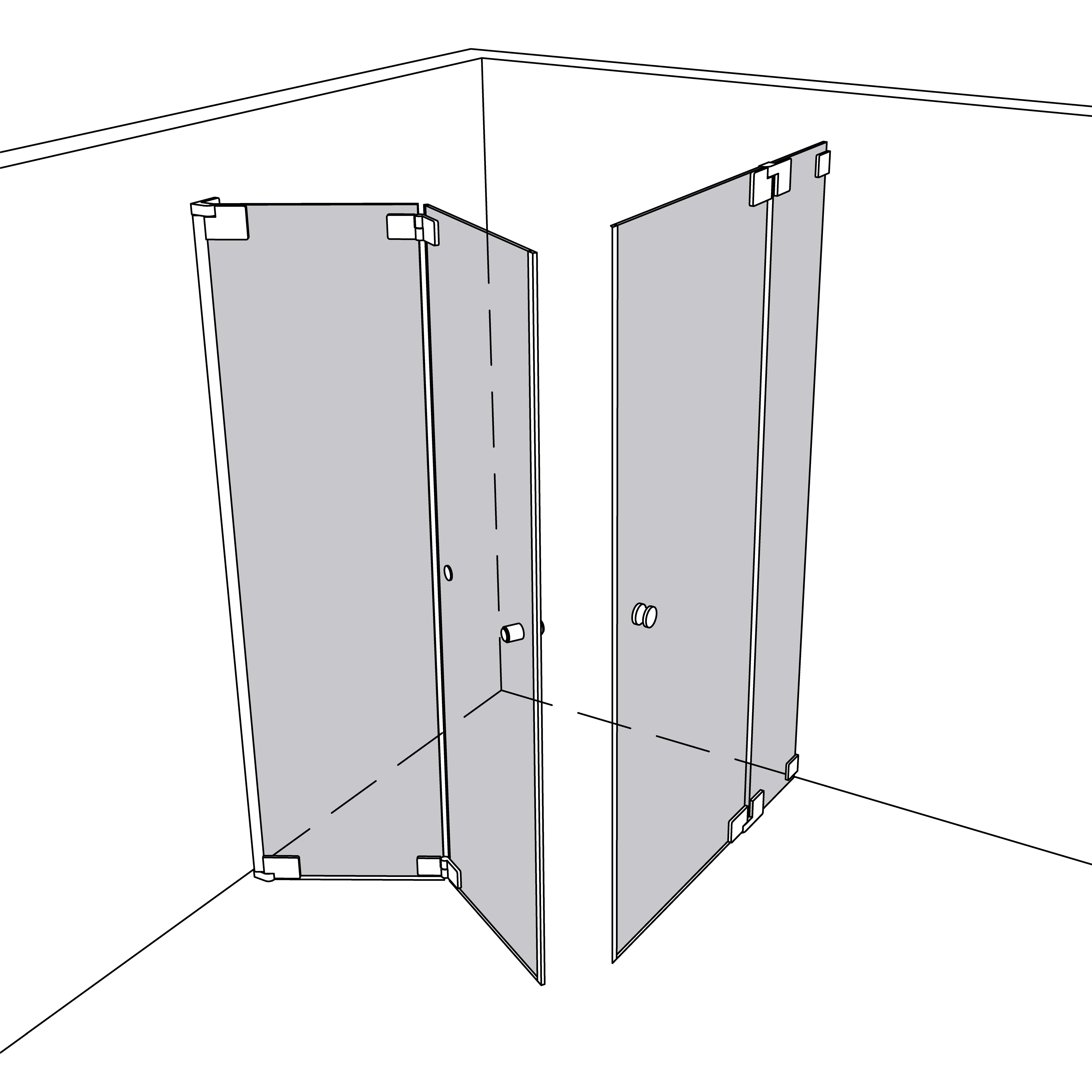 Artikelbild 1 des Artikels “Dusche Eckeinbau Viereck unikat 296 heiswing UN296HSW “