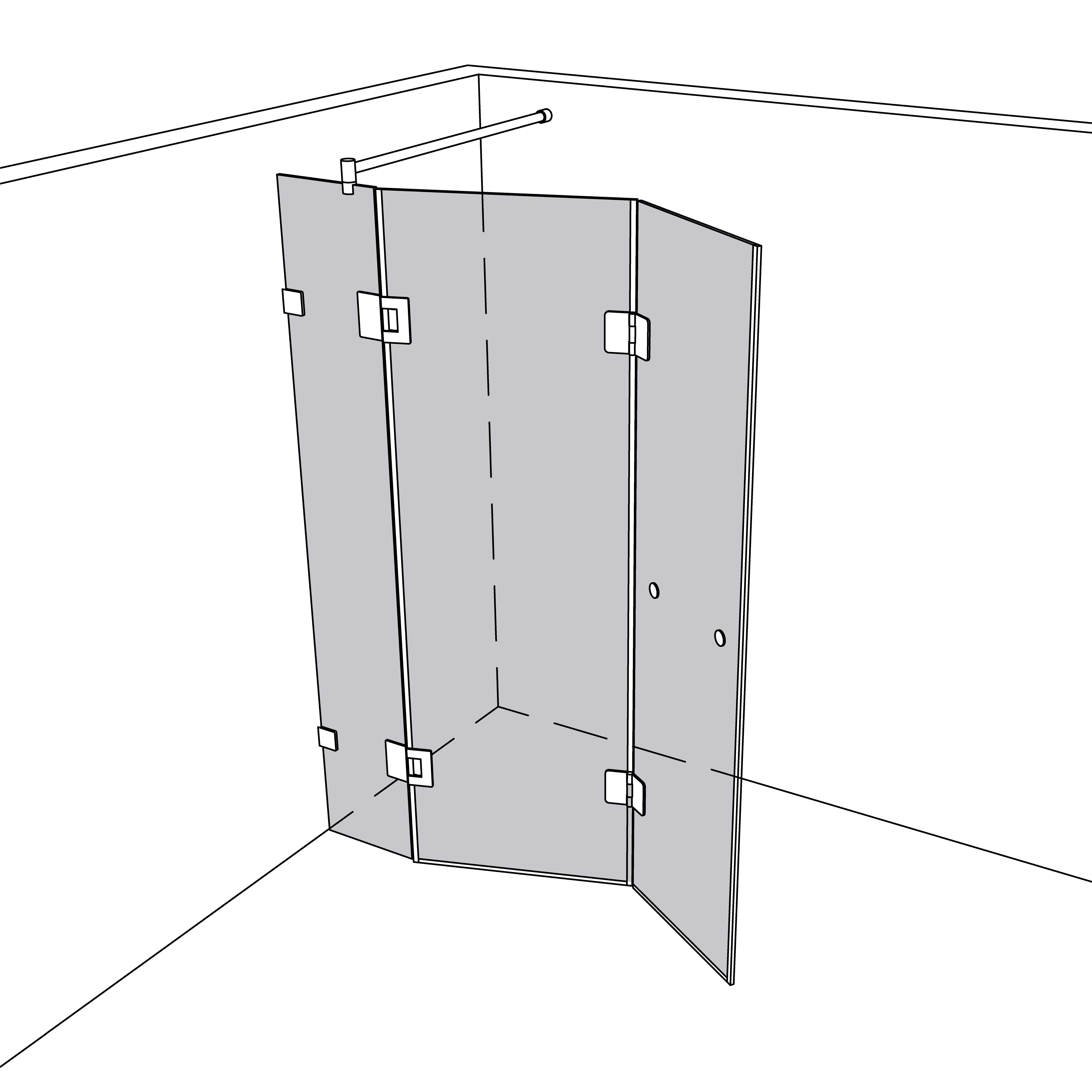 Artikelbild 1 des Artikels “Dusche Eckeinbau Viereck unikat 916 classic pendel UN916HPS “