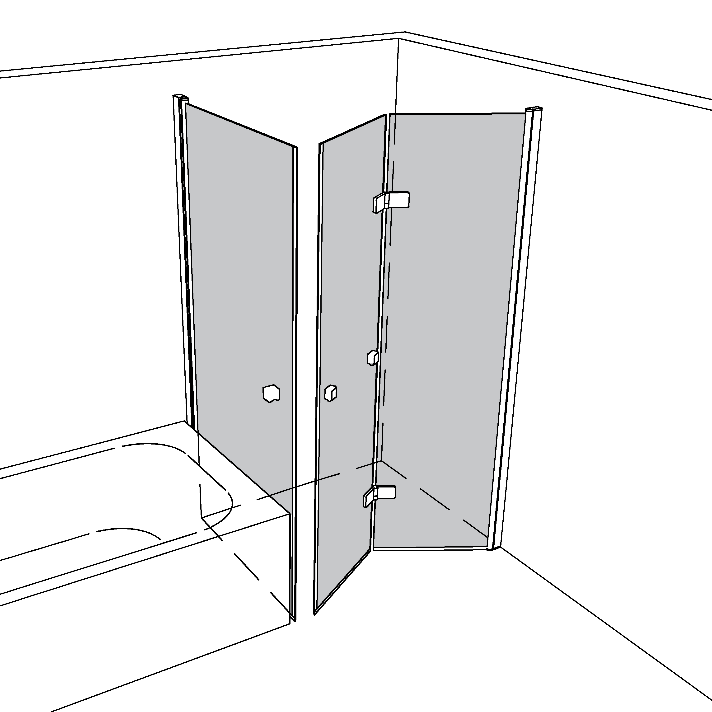 Artikelbild 1 des Artikels “Dusche Eckeinbau Viereck teilgerahmt TGR395 “