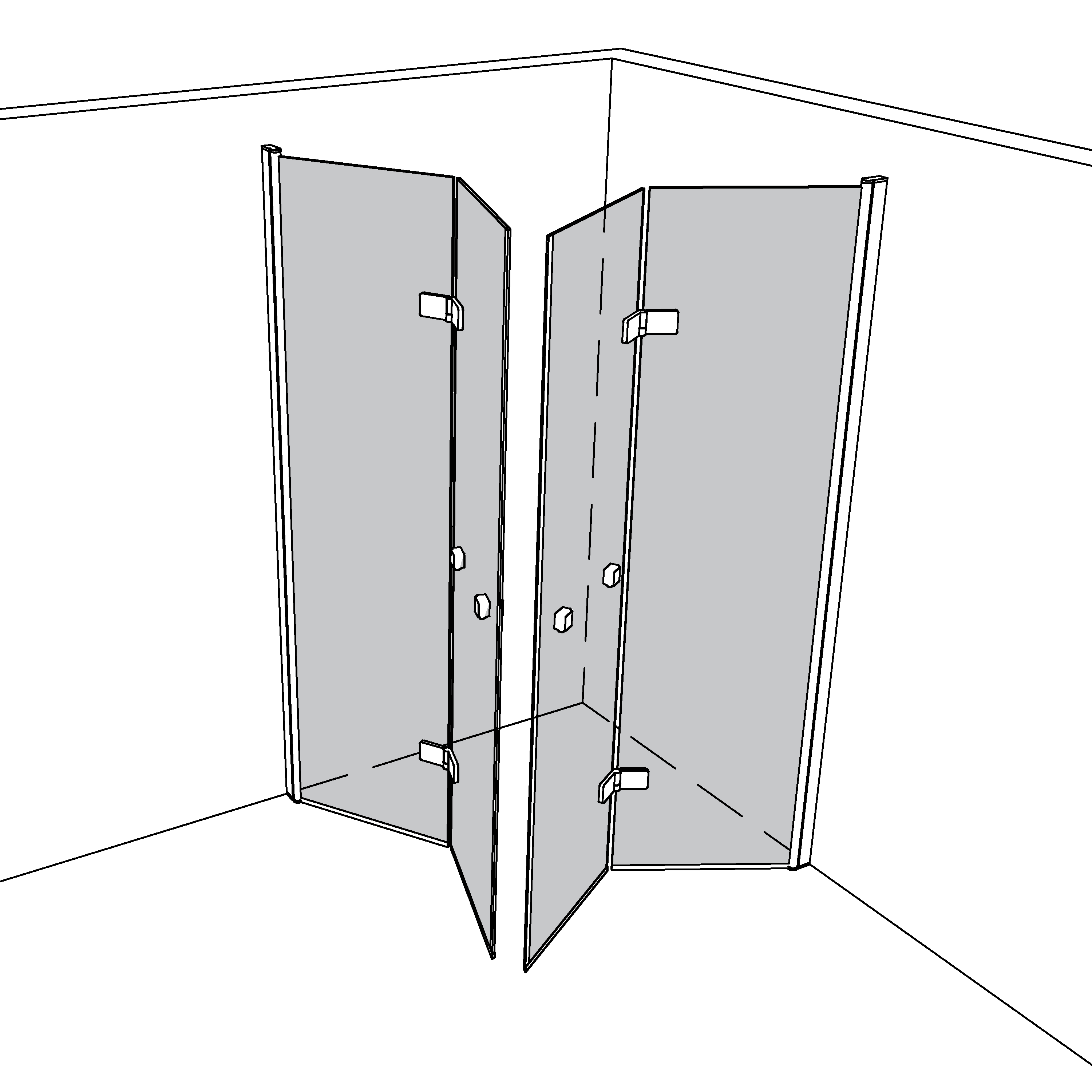 Artikelbild 1 des Artikels “Dusche Eckeinbau Viereck teilgerahmt TGR292 “