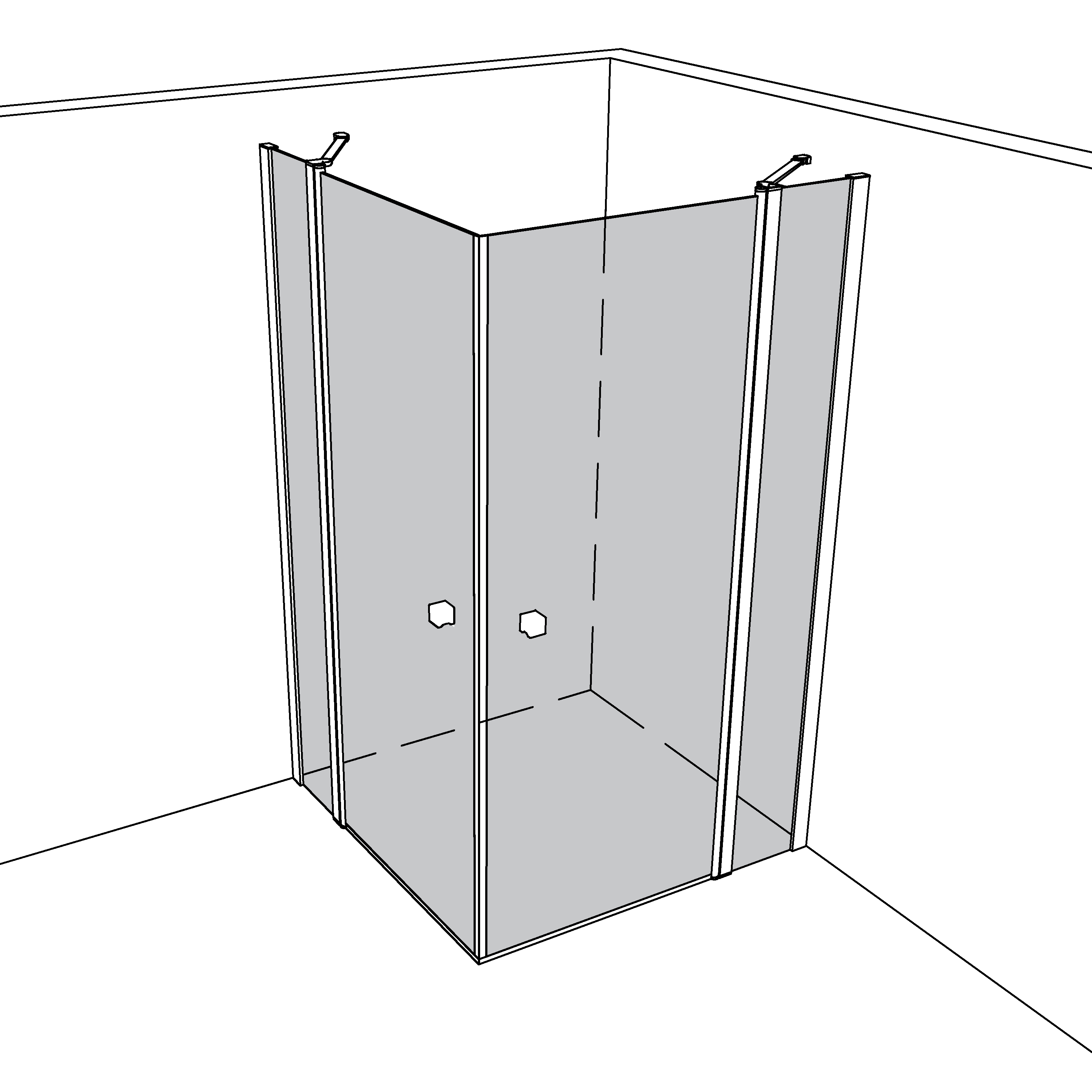 Artikelbild 1 des Artikels “Dusche Eckeinbau Viereck teilgerahmt TGR320 “