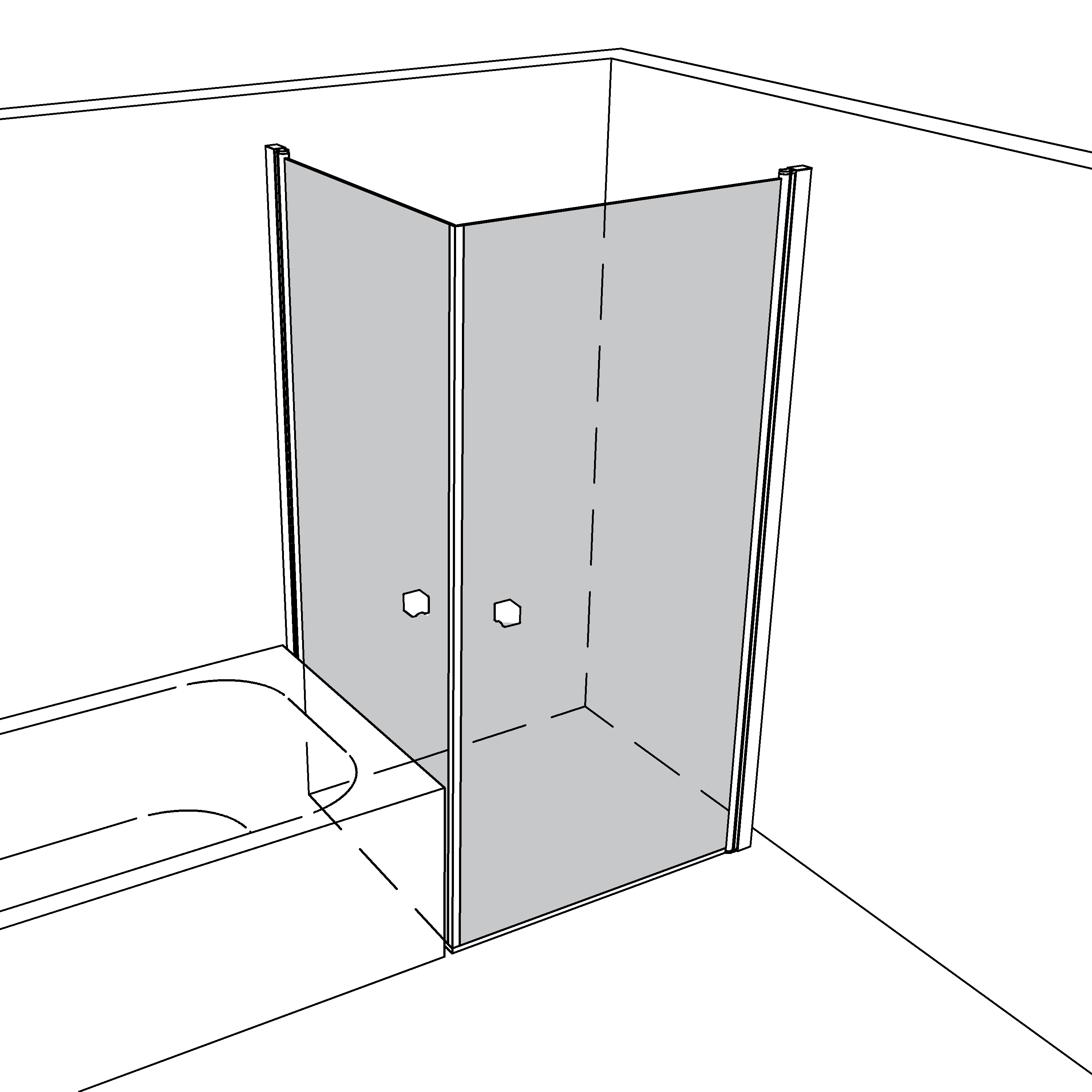 Artikelbild 1 des Artikels “Dusche Eckeinbau Viereck teilgerahmt TGR325 “