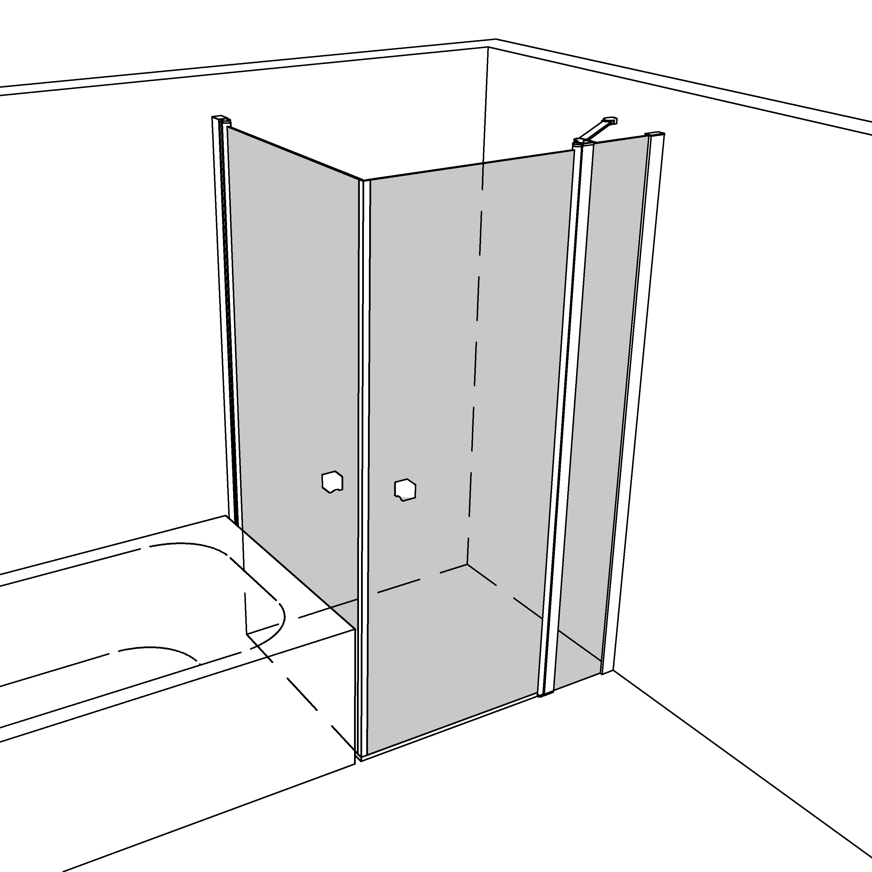 Artikelbild 1 des Artikels “Dusche Eckeinbau Viereck teilgerahmt TGR365 “